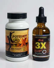 Potency 3X  Drops Men Power Sexual Stimulant Estimulante Sexual 90 Tablets