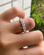 3Ct Round Cut Lab-Grown Diamond Full Eternity Women's Band Ring 14K White Gold