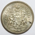1962 50c Canada Silver Half Dollar - Queen Elizabeth II - Lightly Toned