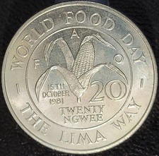 ZAMBIA 20 Ngwee 1981 - Copper-Nickel - F. A. O.  / World Food Day - Uncirculated