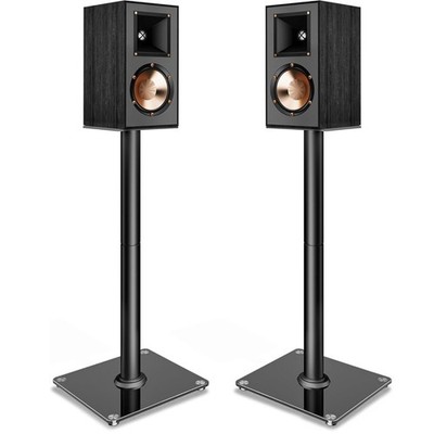 Pegzone Speaker Floor Stands Pair Adjustable Home Audio Black New Open Box