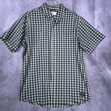 Original Weatherproof Vintage Shirt Blue /Green Check Button Down Size Large