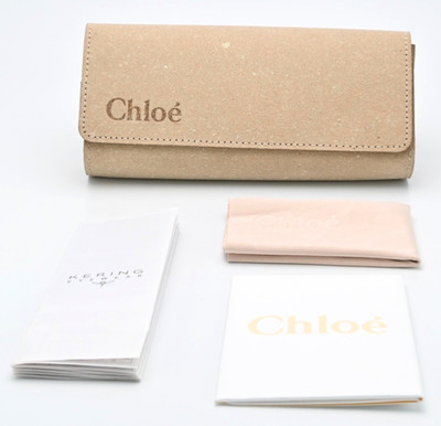Chloe Brillenetui Magnetisch Beige Sand Elegant Medium NEW Semi Rigid Luxus Etui