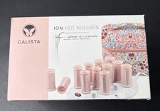 Calista Tools Ion Hot Rollers 12 - 1" Short, 1.25" Medium Clips Stand Case Pink