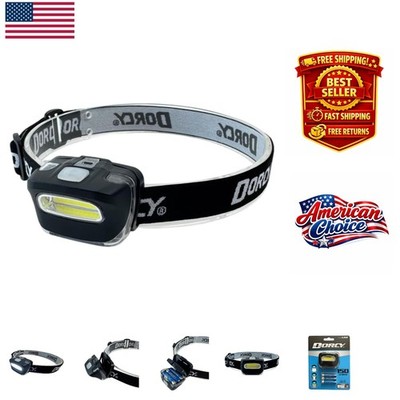 LED Adjustable Headlight Flashlight - 150 Lumens, Black, Hands-Free Lighting
