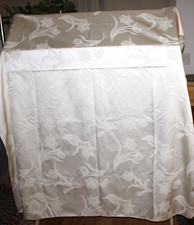 Floral Off-White Tablecloth 72 x 80 Table Cover Linen Cloth Floral Dining Room