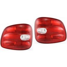 Set Of 2 Tail Light For 97-2000 Ford F-150 Lh Rh Clear Red Lens