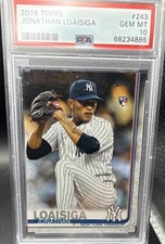 2019 Topps Jonathan Loaisiga #243 PSA 10 Rookie New York Yankees Baseball Card. rookie card picture