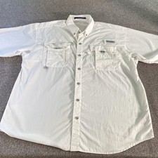 Columbia PFG Bahama Shirt Mens Large White Omni-Shade Fishing Vented Pockets