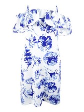 Lauren by Ralph Lauren Women's Cold-Shoulder Floral Crepe Dress