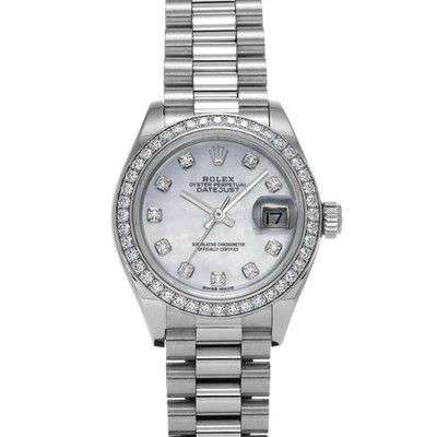 Rolex Datejust 279136RBR 28mm Platinum White Wristwatch #WW170