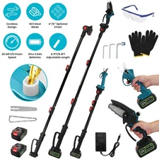 4 In 1 Cordless Pruning Shear And Electric Chainsaw With Max 5.5FT Extension Pol