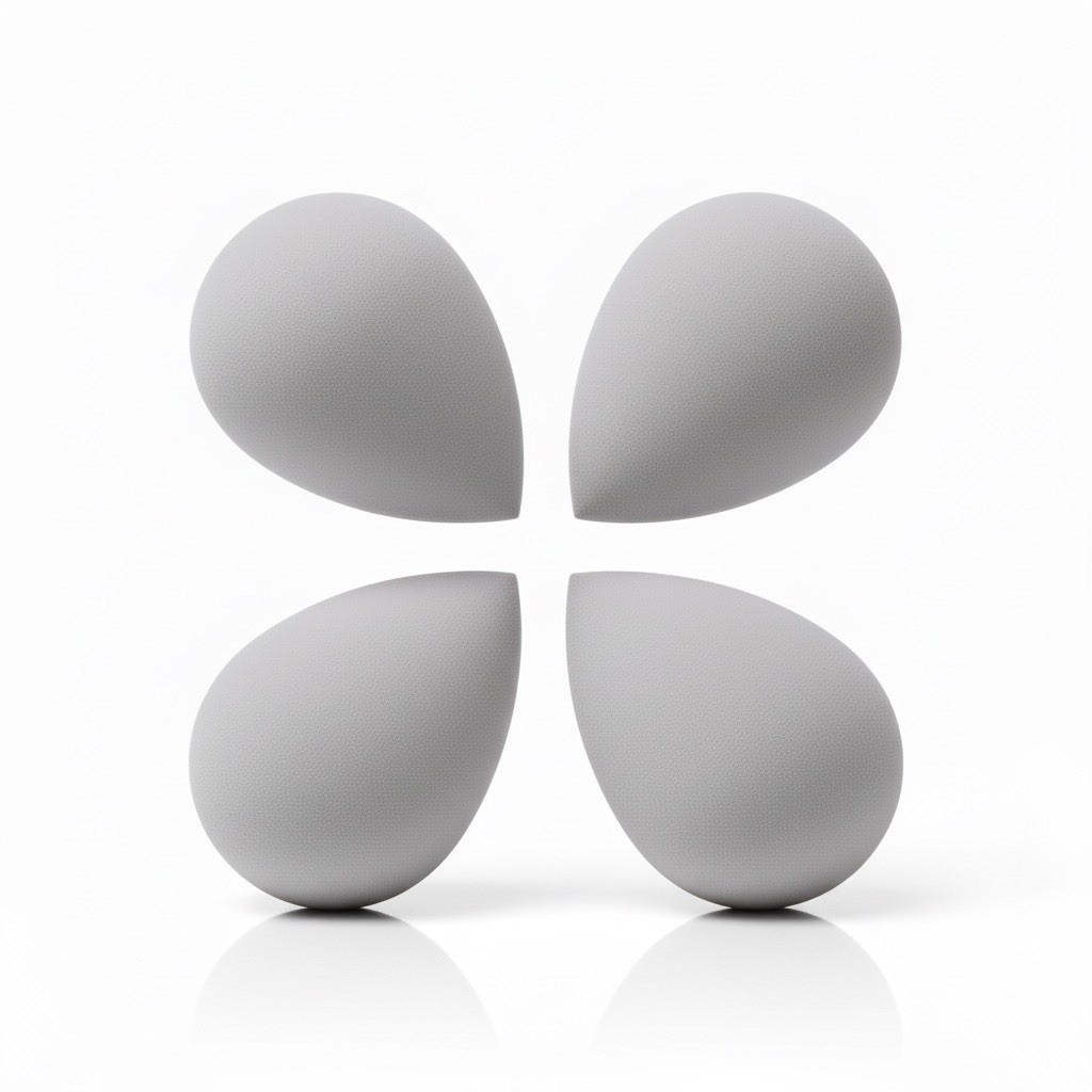 NEW Makeup Sponge Beauty Blender, Grey, 4 pack, FREE SHIPPIN