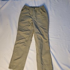 Womens Khaki Tan Ripstop Cargo Hiking Pants Elastic Waist Size S