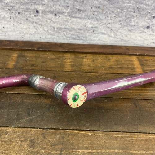 Vintage BMX Crank Set Lavender Paint BENT JM175 175mm Old School CRMO 1PC 80s . - Picture 9 of 12
