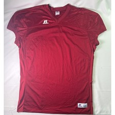 Vintage Russell Athletic Football Jersey XXL Maroon Red Mesh V Neck Sports
