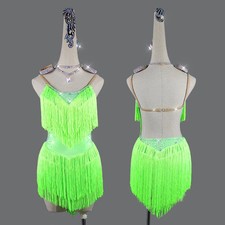 Latin Dance Dress Sling Fringe Skirt Clothing Adult Child Professional Clothes