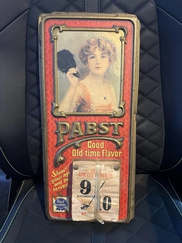 Vintage Pabst Blue Ribbon PBR Beer Calendar Sign