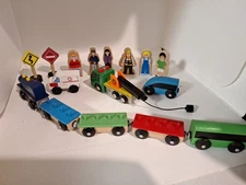 Wooden Play Set, Train, People & More. Used