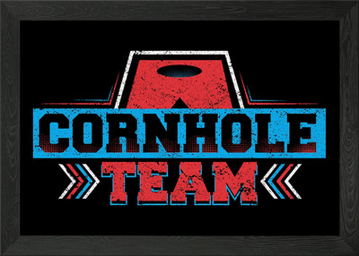 Cornhole Player Team Bean Framed Wall Art Poster Canvas Print Picture