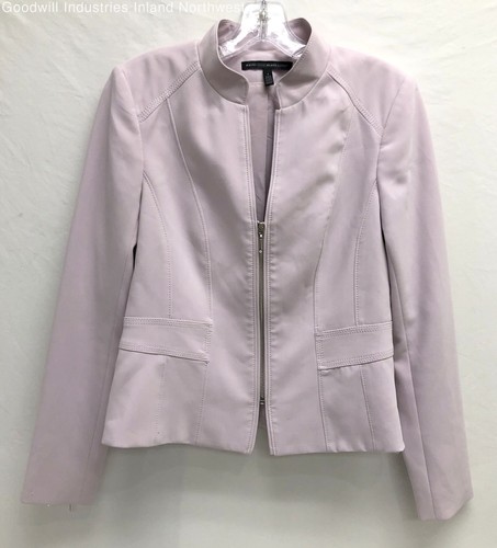 Women's White House Black Market Pink Zip-Up Jacket Blazer Size 4