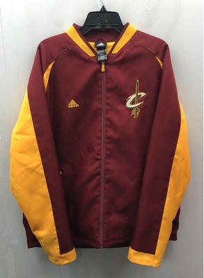 Adidas Men's Cleveland Cavaliers NBA Track Jacket Wine Gold Full Zip Size L