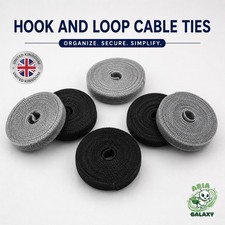 Cable Organizer tape 3M Hook Look Wire Management Ties Desk PC USB Lead UK