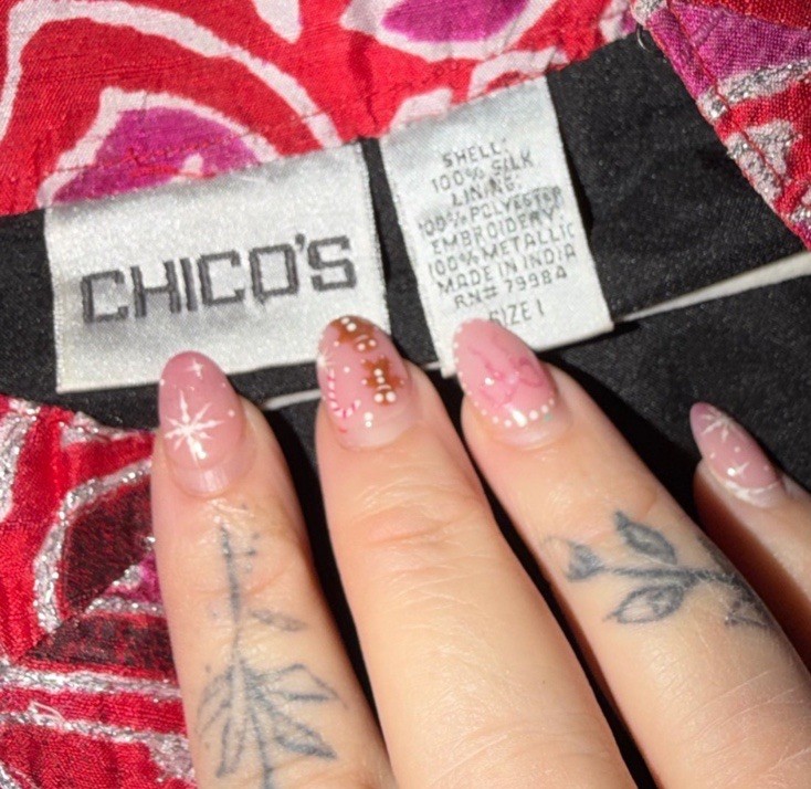 Chico's Abstract Patterned Metallic Embroidered J… - image 3