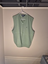 Polo Ralph Lauren Green V Neck Cotton Sweater Vest Size XL