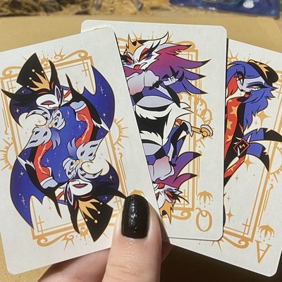 Helluva Boss Stolas & Stella Gold Foil Playing Cards Shark Robot Exclusive