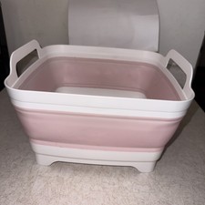 Collapsible Wash Basin Portable Sink W/ Drain Camping Dishes Rinse & Ice New