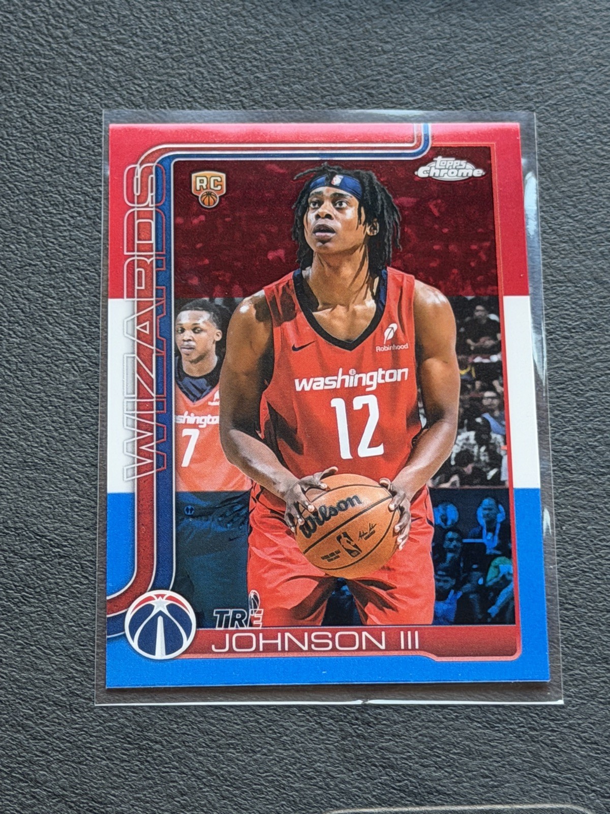 2025-26 Topps Chrome Tre Johnson III Red White Blue Refractor RC #256
