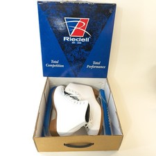 RIEDELL Women's White Leather Boot Figure Ice Skates Model 117 Size 9.5