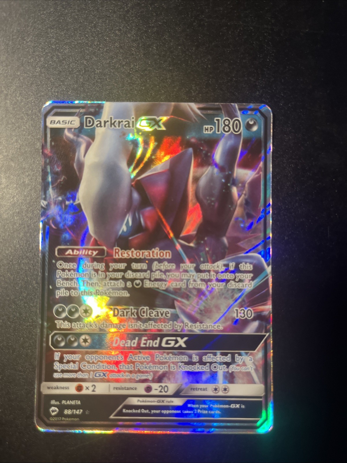 Darkrai GX Holo Card 88/147 Sm-Burning Shadows NM Condition