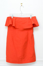 Anthropologie Forever That Girl Strapless Linen Mini Dress Orange Size M Summer