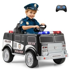 Kids Ride on Police Car w/ 3 Speeds Megaphone Music FM Radio Flashing Lights