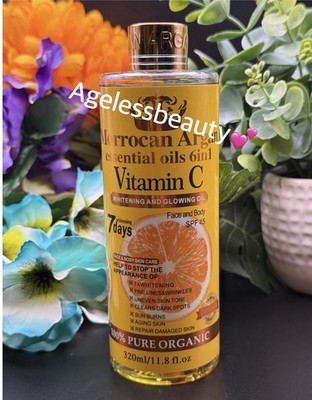 Morrocan Argan Essential Oils 6 In 1 Vitamin C Whitening Glowing Oil Spf 45 