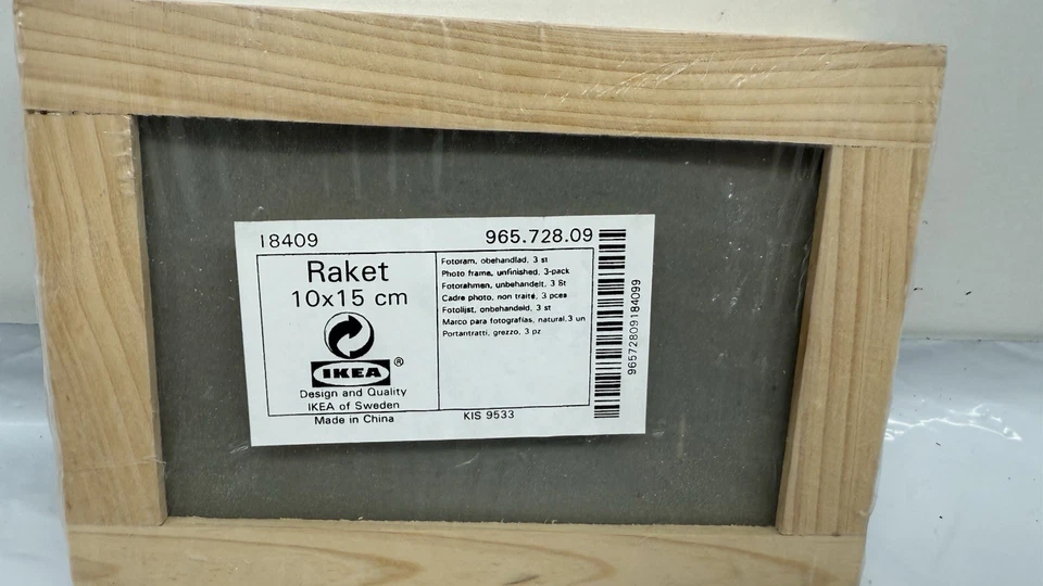 IKEA RAKET Set of 3 Unfinished Wood 4x6" 10x15cm Picture Frames Brand New Sealed - Image 3 of 4