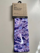 Nike Dri-FIT Fury Headband Purple White Wave 1 Pack NWT One Size