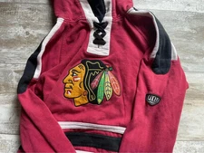 Kids Medium Chicago Blackhawks Hoodie Sweater Jersey Old Time Hockey