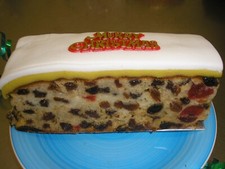 Home Made ICED CHRISTMAS FRUIT SLAB cake  x 1  Free Postage  Family bakery Shop