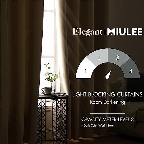 Raum Verdunkelung Vorhänge Thermo Isoliert Vorhänge Einfarbig Fenster Behandlung Set G... - Bild 2 von 6