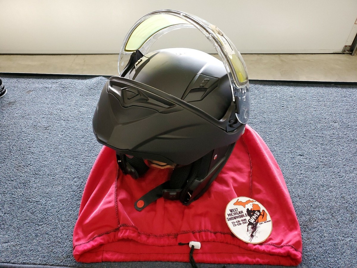 Snowmobile Helmet Modular double Shield matte black bell revolver evo X  SMALL