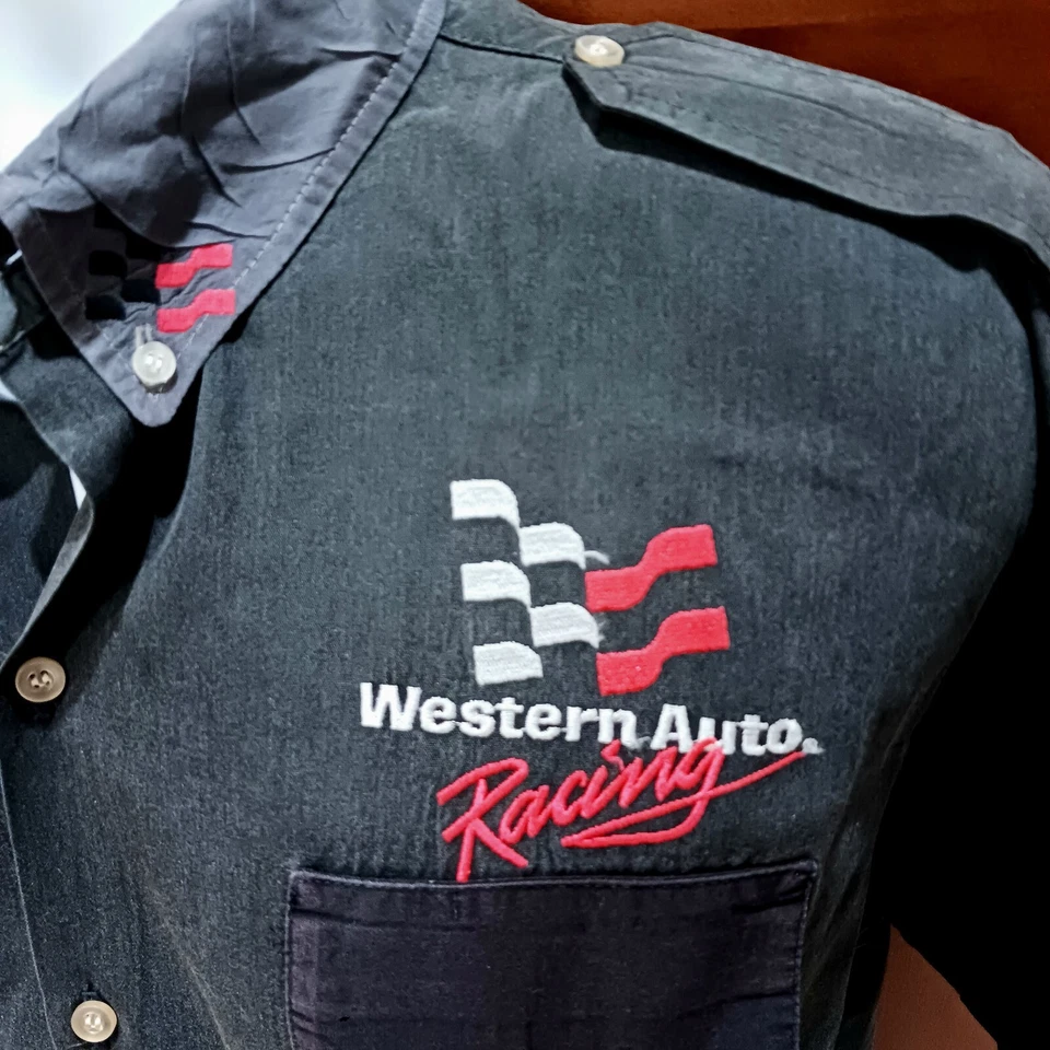 Camisa Darrell Waltrip Western Auto Racing Team Emitida Grande Crew NASCAR Simpson Foto 2 de 4