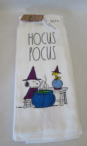 2 Rae Dunn Kitchen Hand Towels Halloween Peanuts Snoopy Hocus Pocus 18" x 28" - Bild 2 von 4