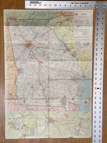 Vintage Texaco Oil United States Georgia Travel Touring Map - Picture 4 of 5
