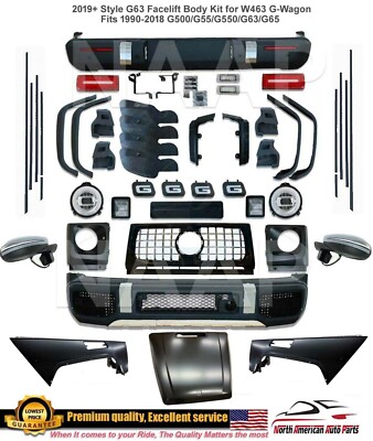 Older G500 G550 To New 2020 + G63 Full Upgrade Body Kit Bumper Fenders Hood