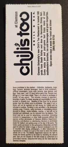 Clemson South Carolina Football Ticket Stub 11/20 2004 600th W Brawl Holtz Last - 第 2/2 張圖片