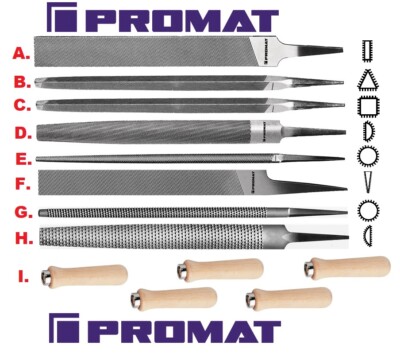 TOP PROMAT Werkstattfeilen / Holzraspeln / Feilenhefte / Metallfeilen / Feilen