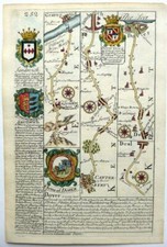 ESSEX KENT CHELMSFORD DOVER  BY EMANUEL BOWEN c1720 GENUINE ANTIQUE ENGRAVED MAP